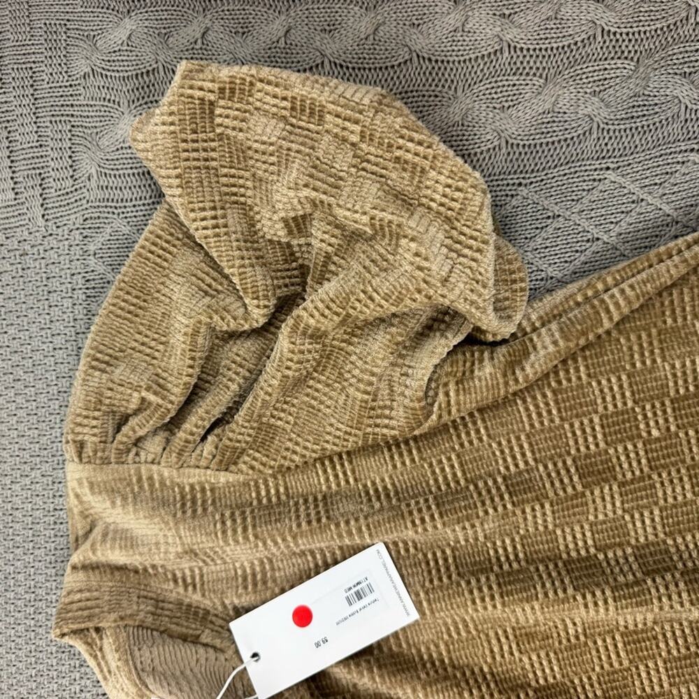 Annie wear Textured Tan Knit Puffed Sleeved Top ~ M - Picture 13 of 13